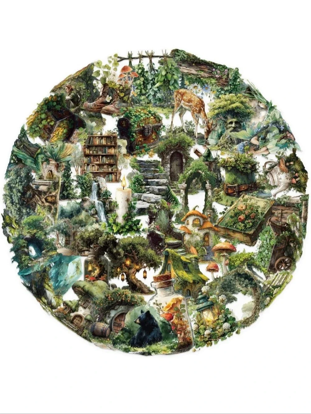 Enchanted Forest Wall Decal Collage - Green